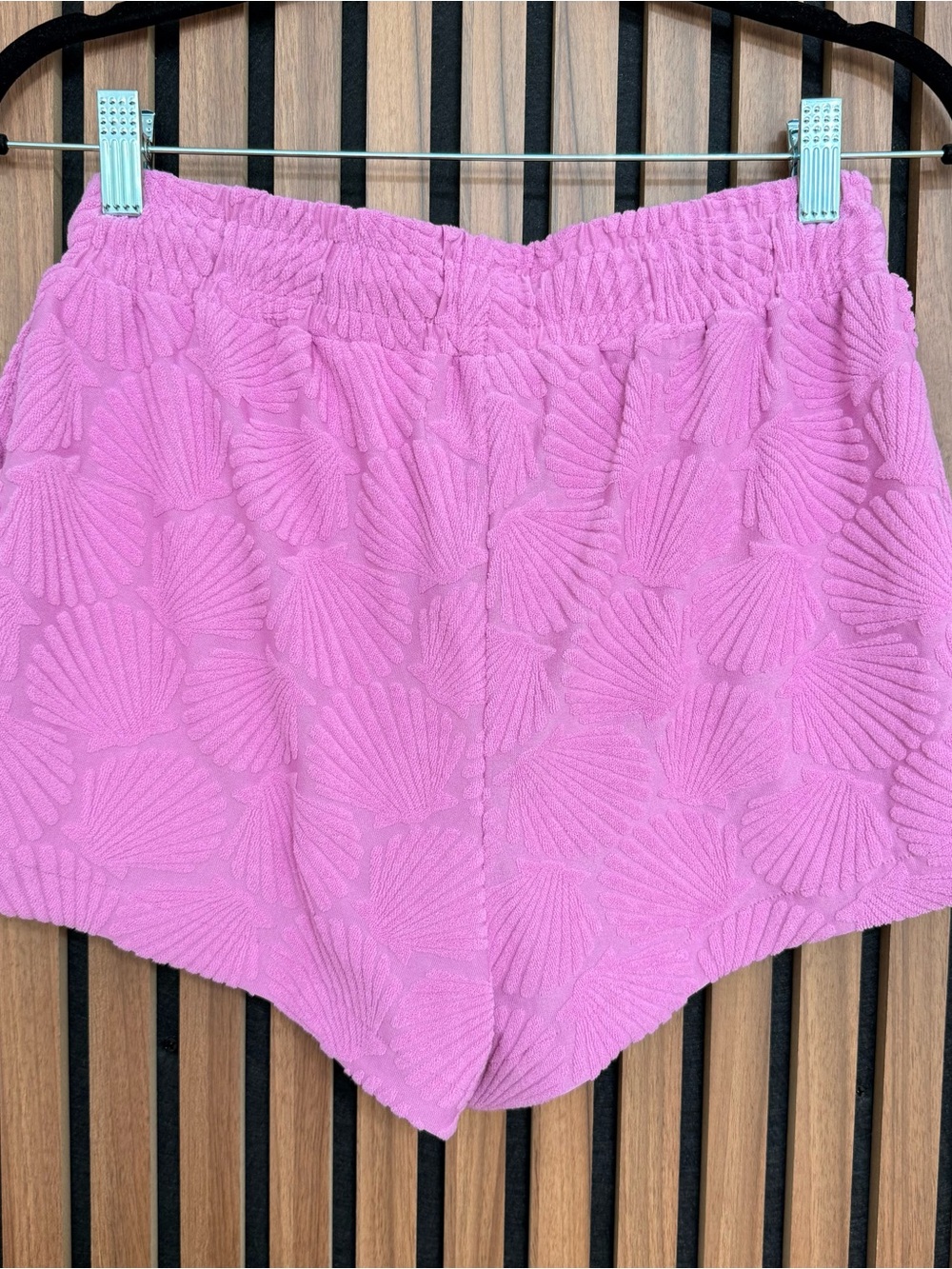 Beach Riot Pink Shell-Textured Drawstring Athletic Shorts - Picture 5 of 6